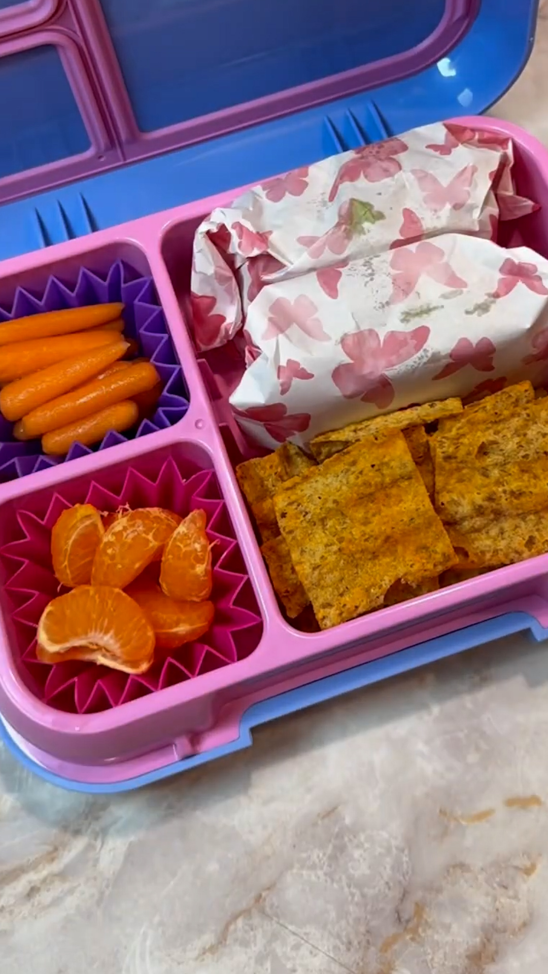 Thoughtfully packed lunchbox with variety perfect for school days