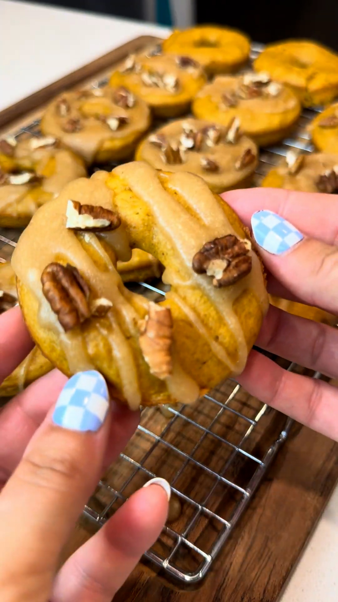 Autumn spiced pumpkin doughnuts baked instead of fried everyone will enjoy