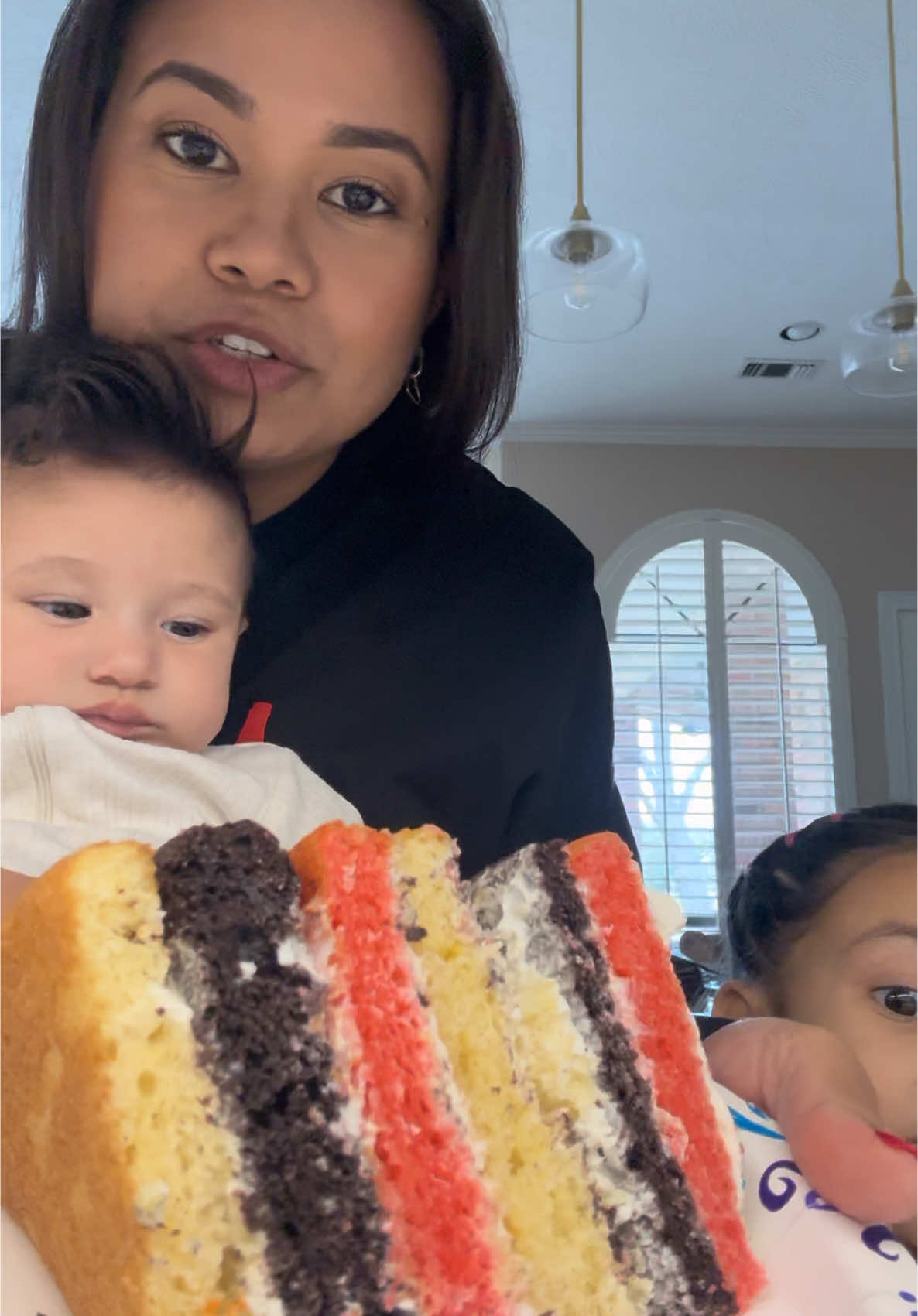 Baking and reviewing a boxed Duncan Hines layer cake for Charlotte's special birthday