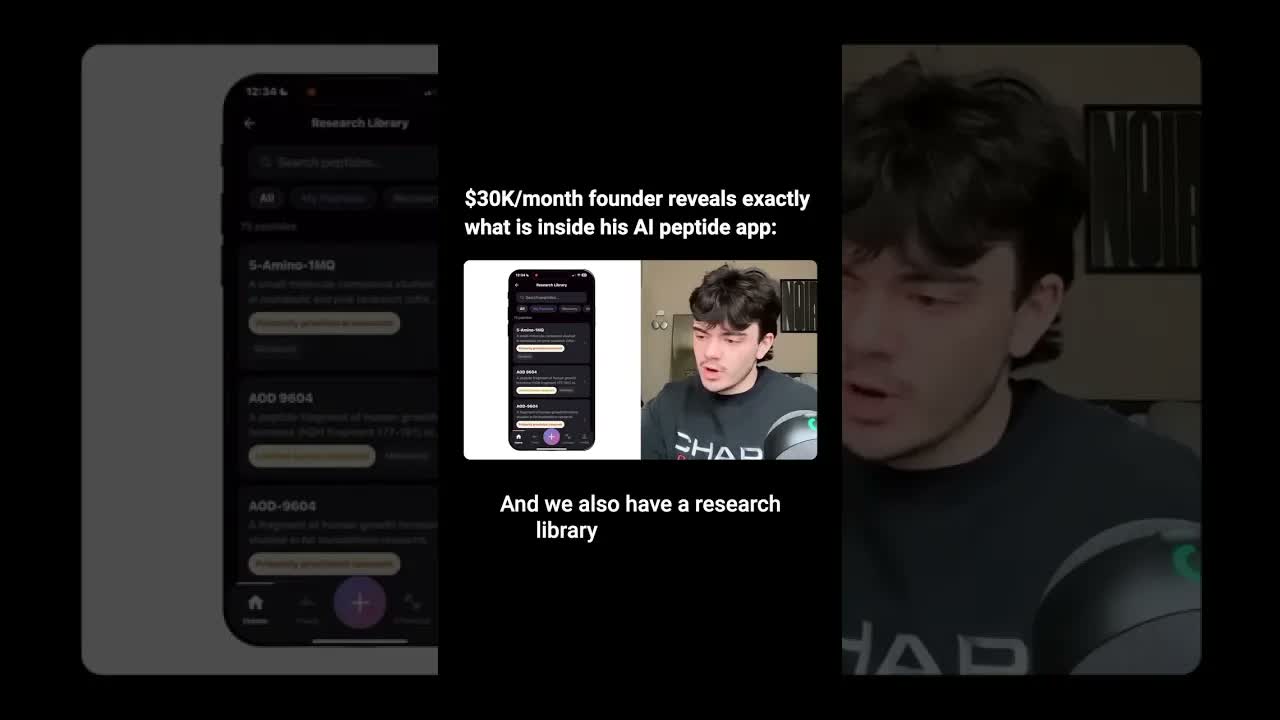 $30K/month founder reveals exactly what is inside his AI peptide app