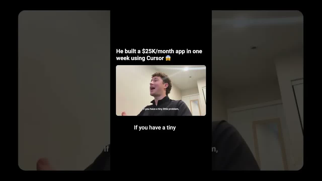 He built a $25K/month app in one week using Cursor. Here's his entire tech stack