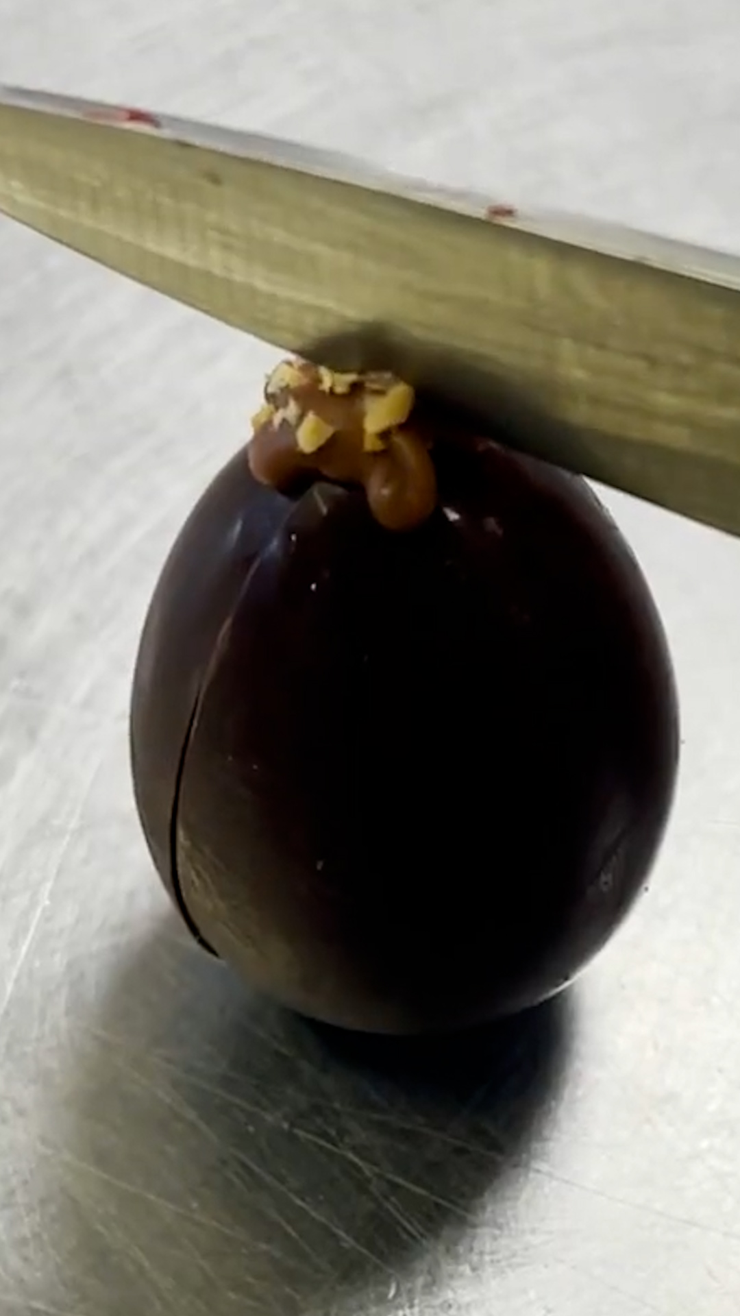 Chocolate egg sculptures from pastry school training