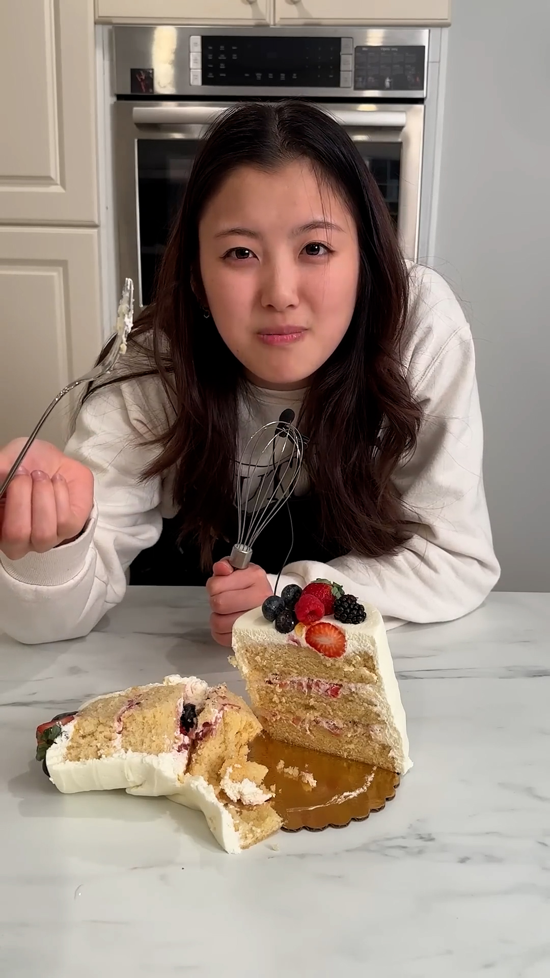 Taste testing the beloved berry chantilly cake