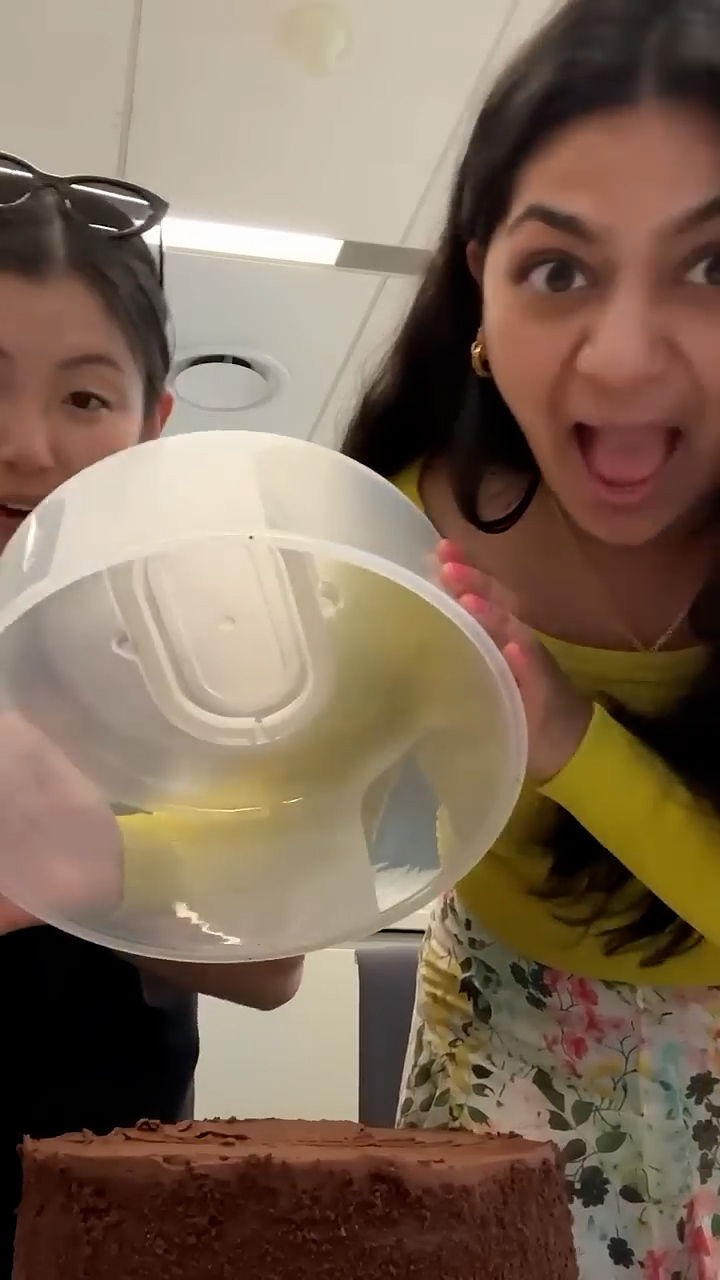 The joy of surprising someone with fresh baked cake