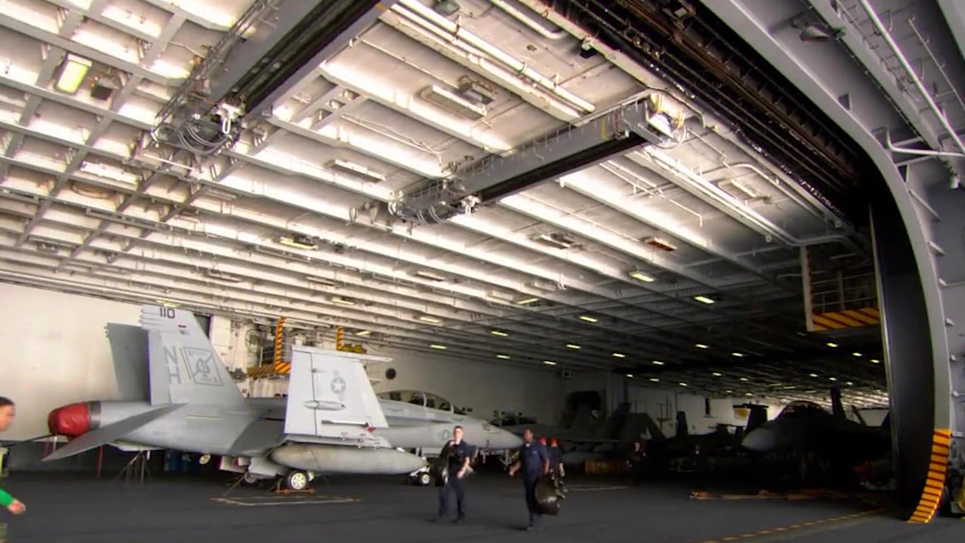 Touring the hull of carrier USS Gerald Ford