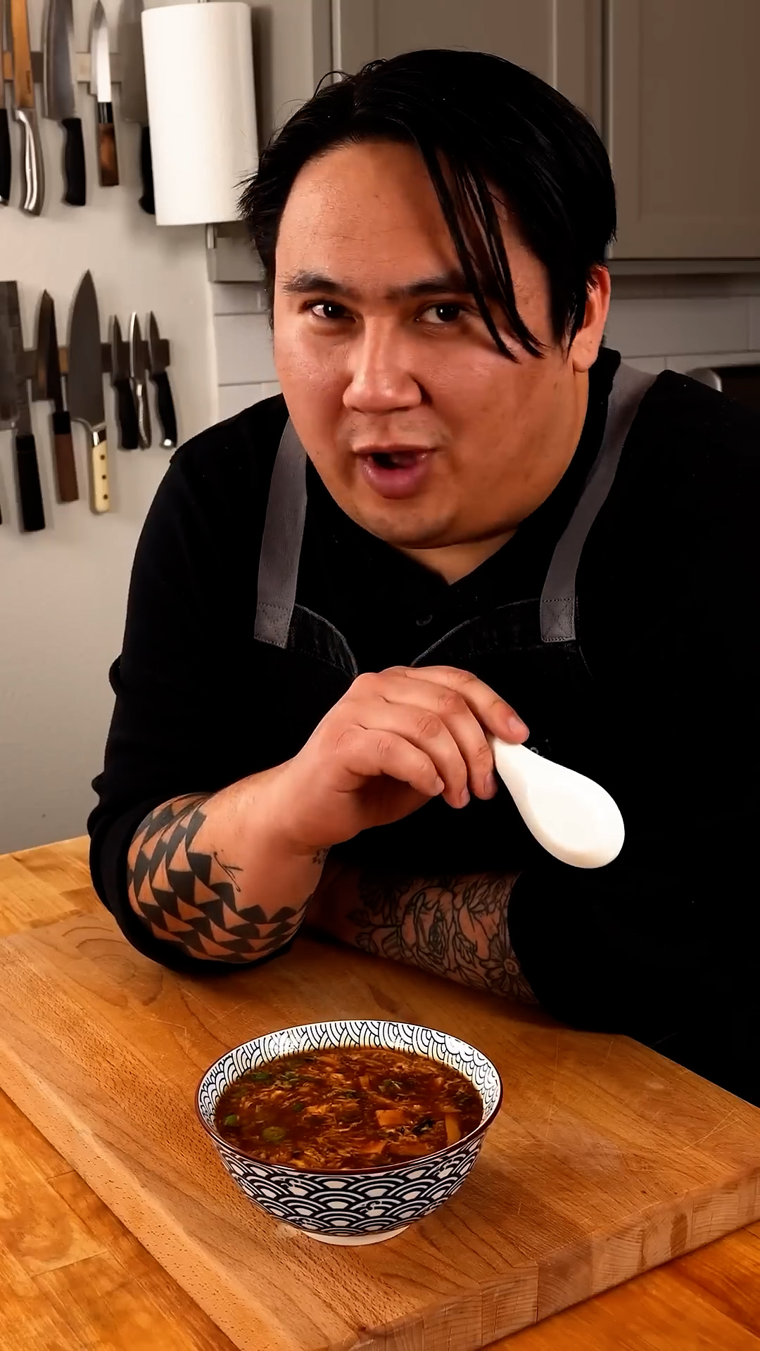 Hot and sour soup with the perfect balance of flavors