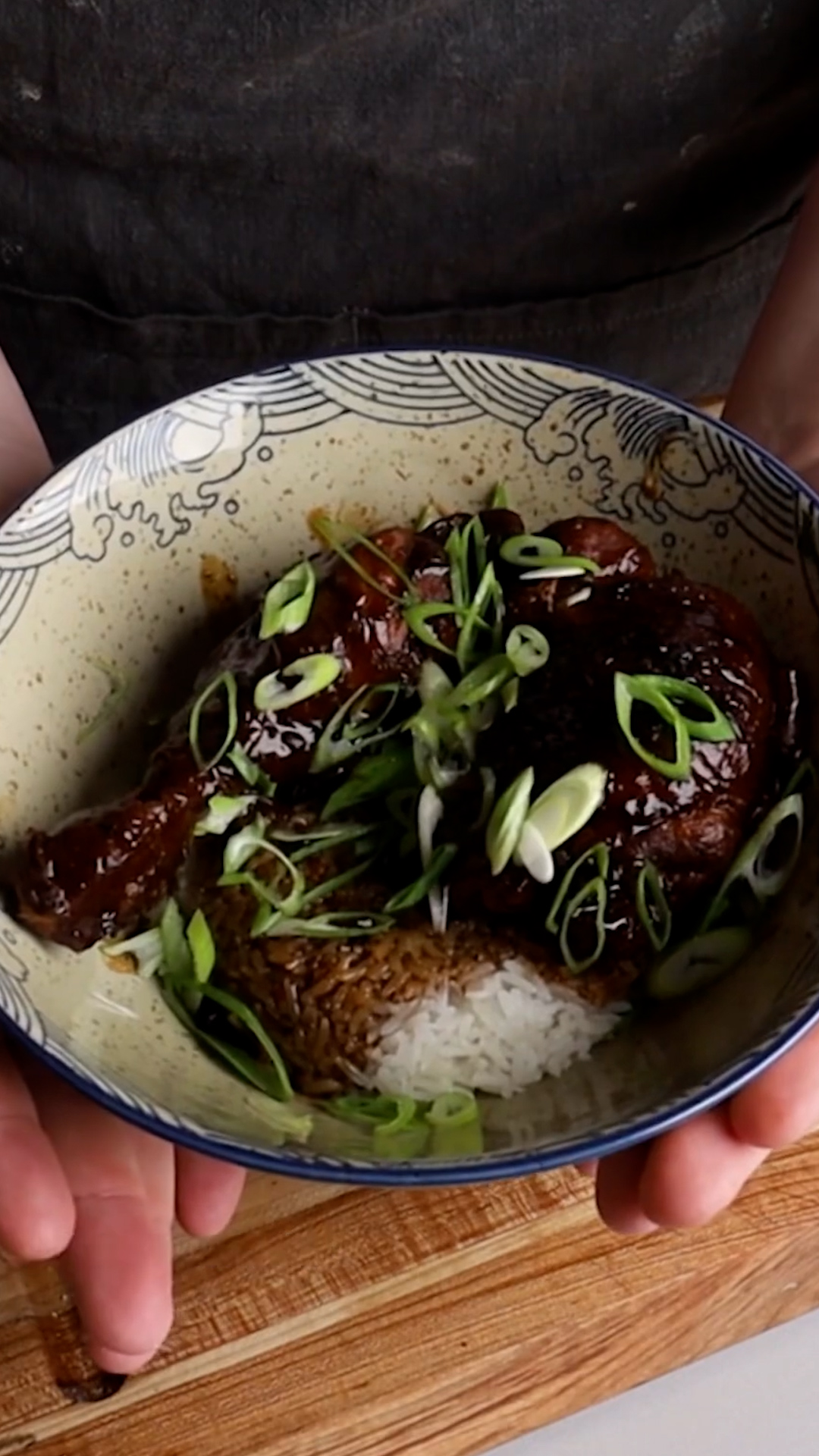 Filipino chicken adobo braised