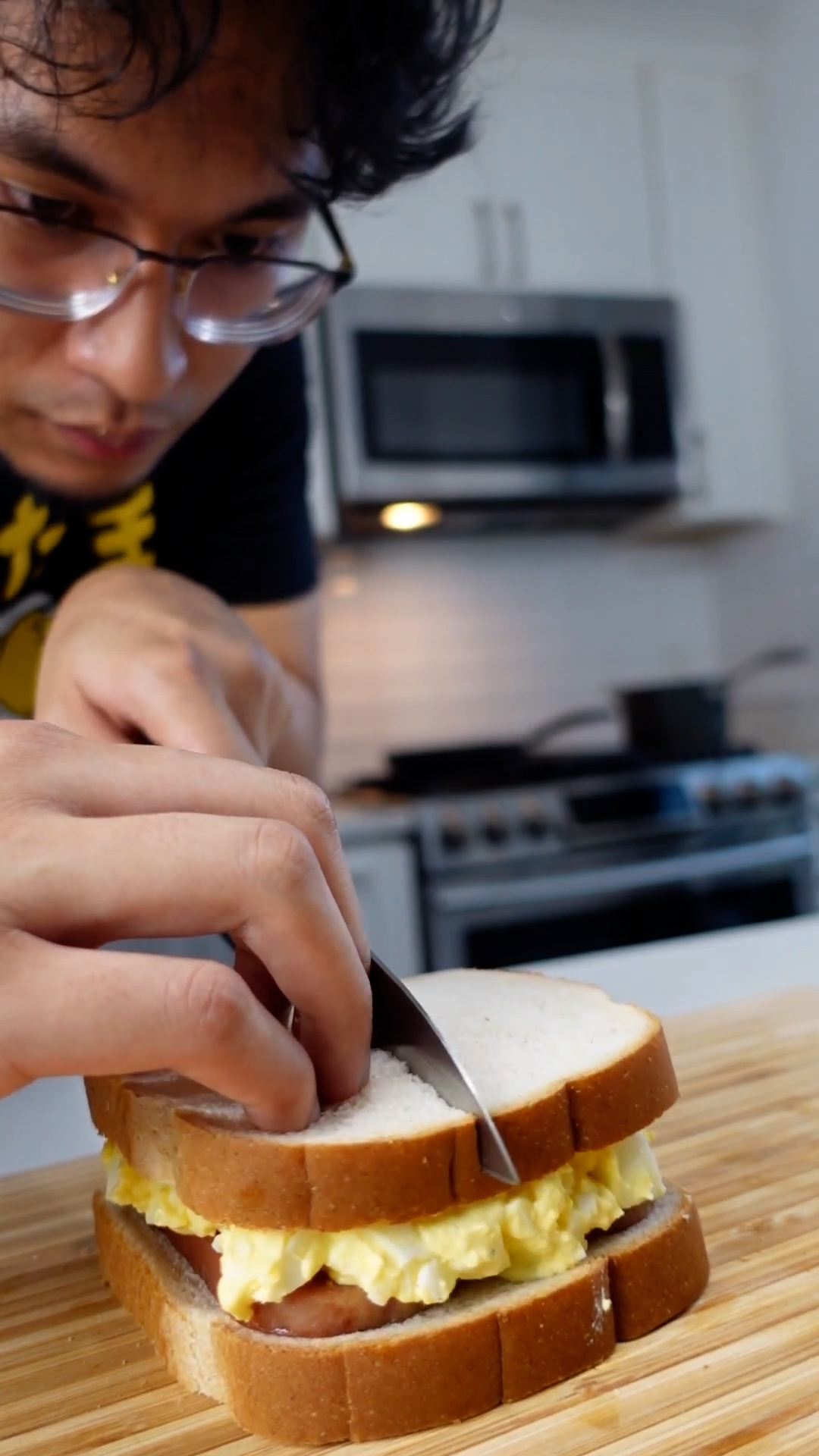 This spam egg salad sandwich combination actually works incredibly well