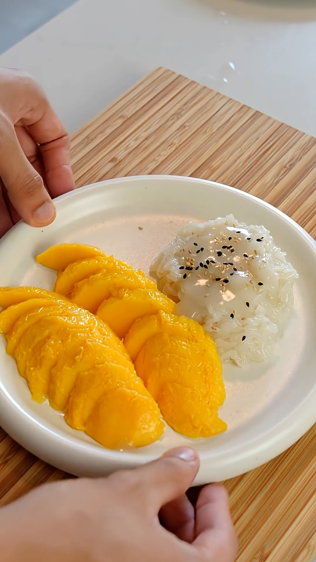 Traditional mango sticky rice made with sweet coconut rice and ripe ...