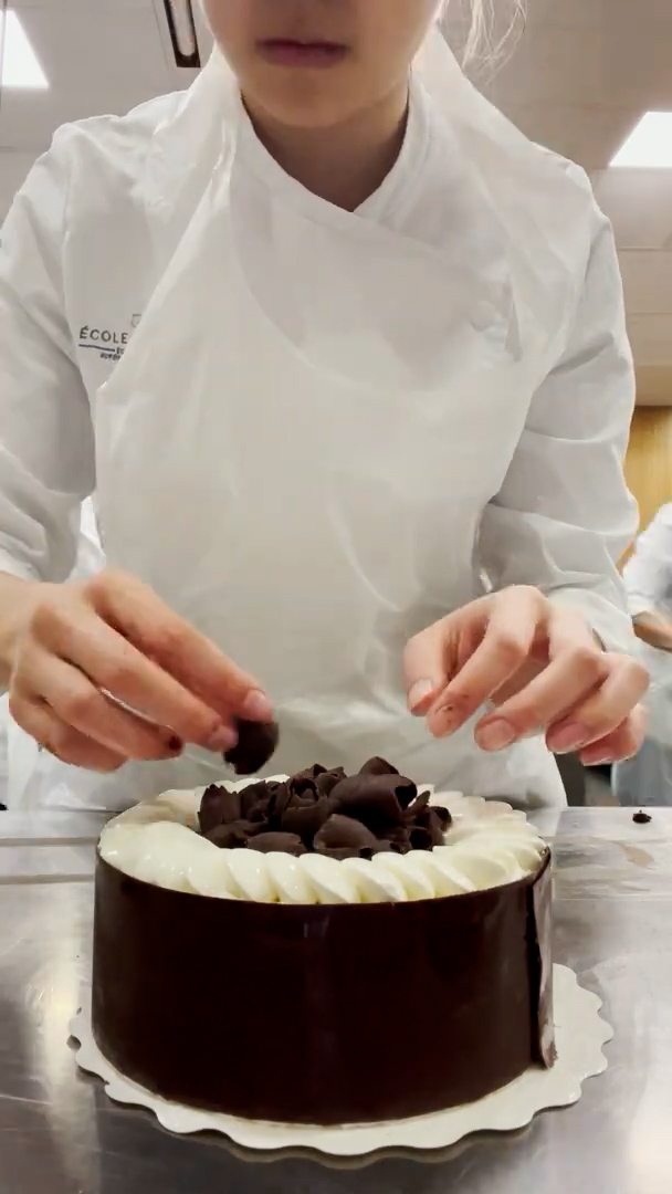 Baking the traditional Black Forest cake