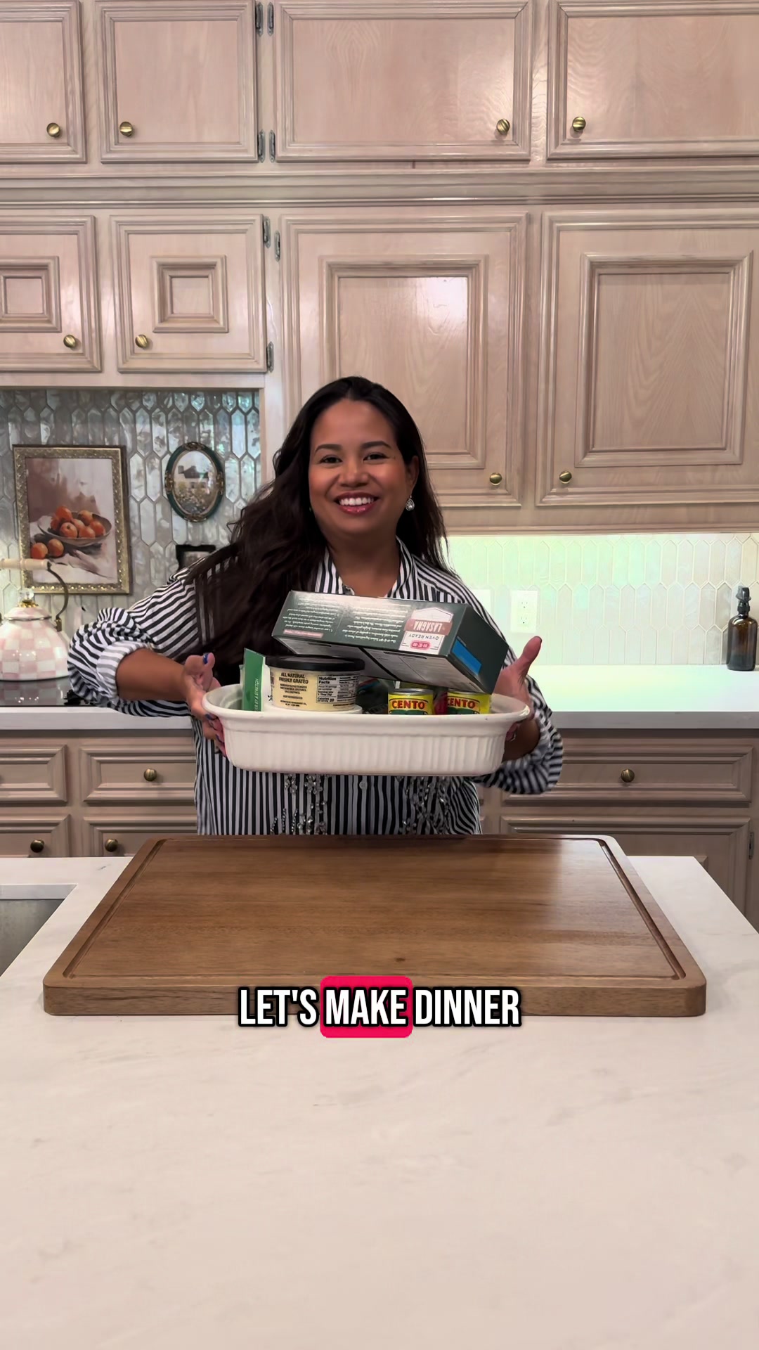 Making easy family lasagna as a busy stay at home mom of three little ones tonight