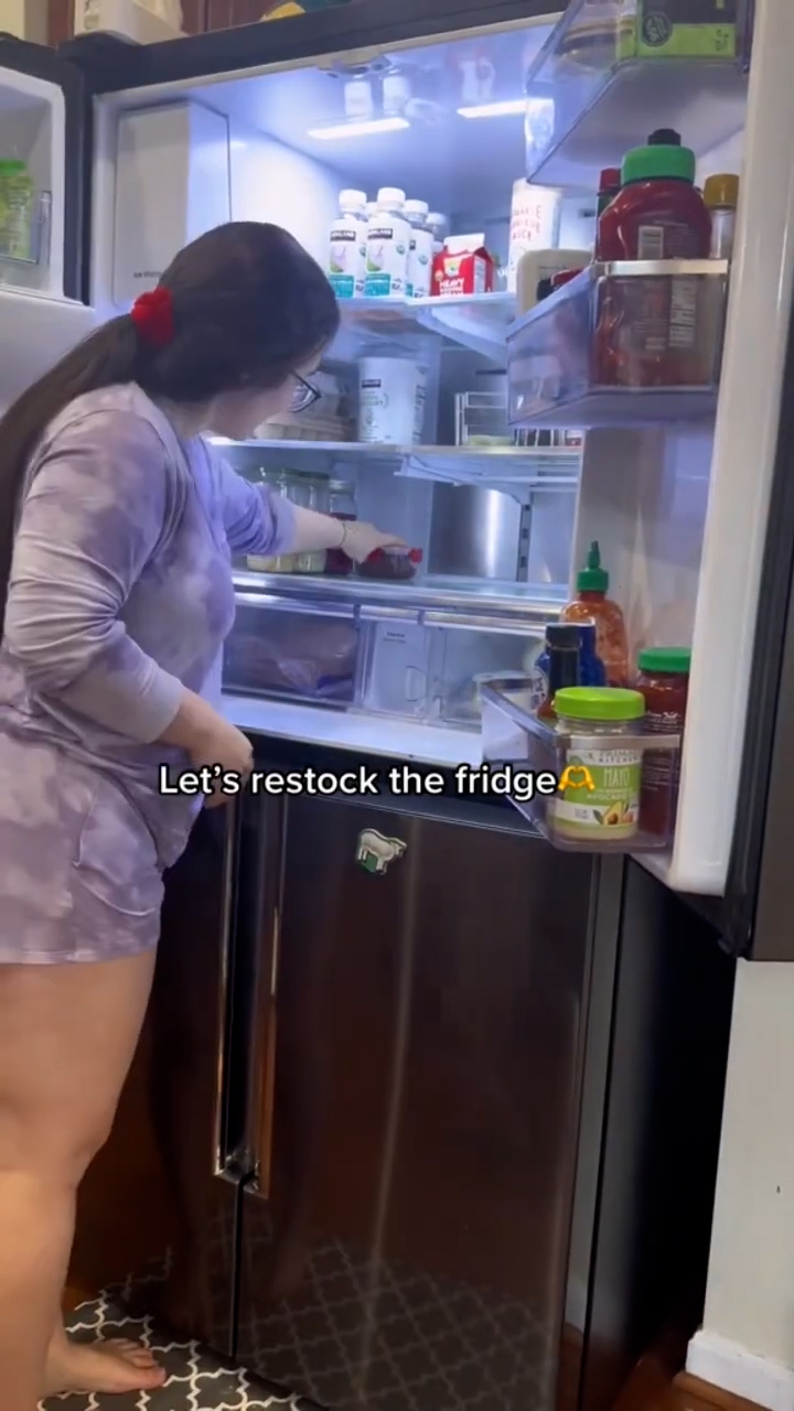 Restocking fridges after cleaning them thoroughly on our homestead
