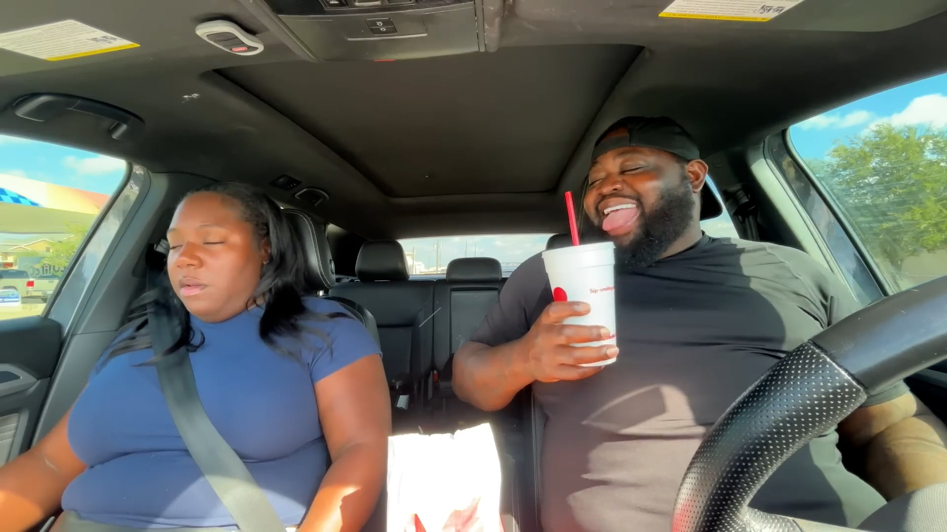 Wife's reaction after biting into food I loaded with way too much salt