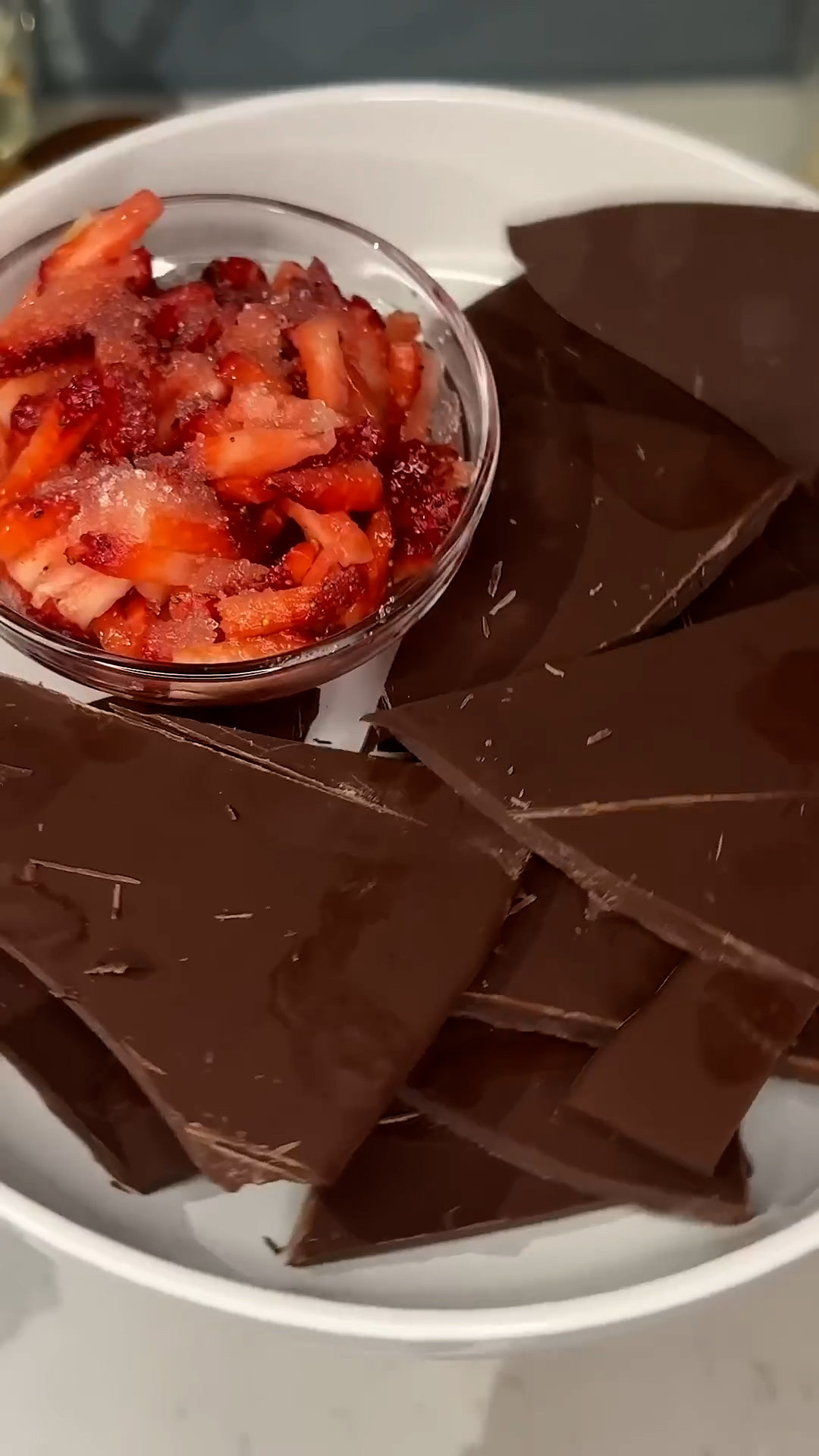 Chopped berries tossed with chocolate chips for a scoopable salsa