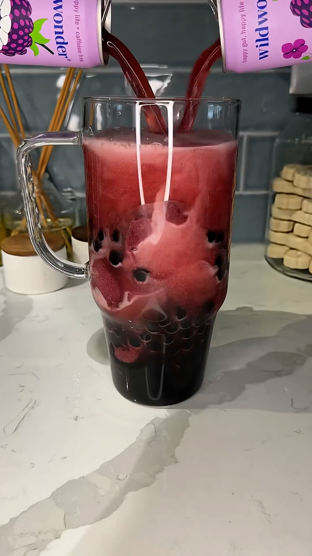 Fizzy blackberry soda float gets a chewy boba twist for summer