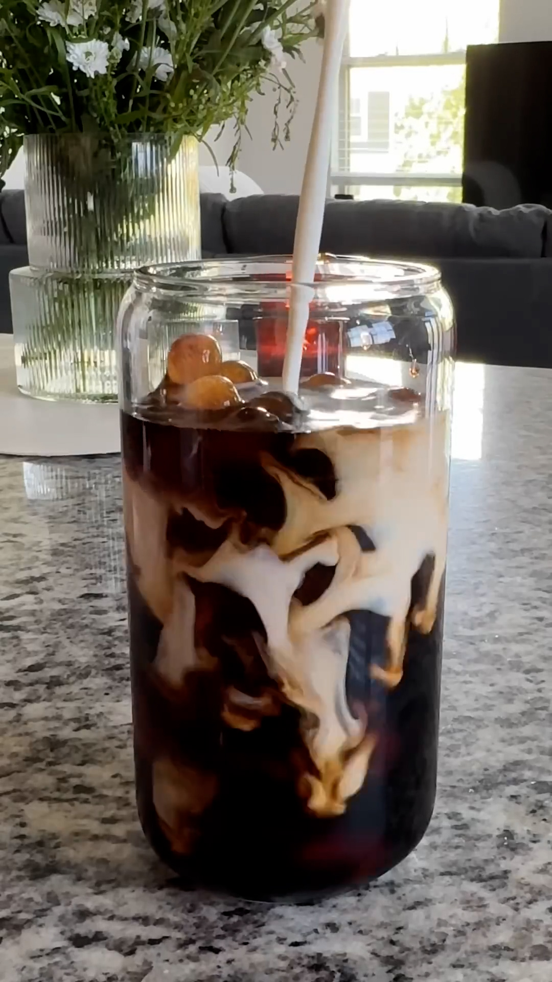 Satisfying ice and coffee restock filmed as a calming sensory clip
