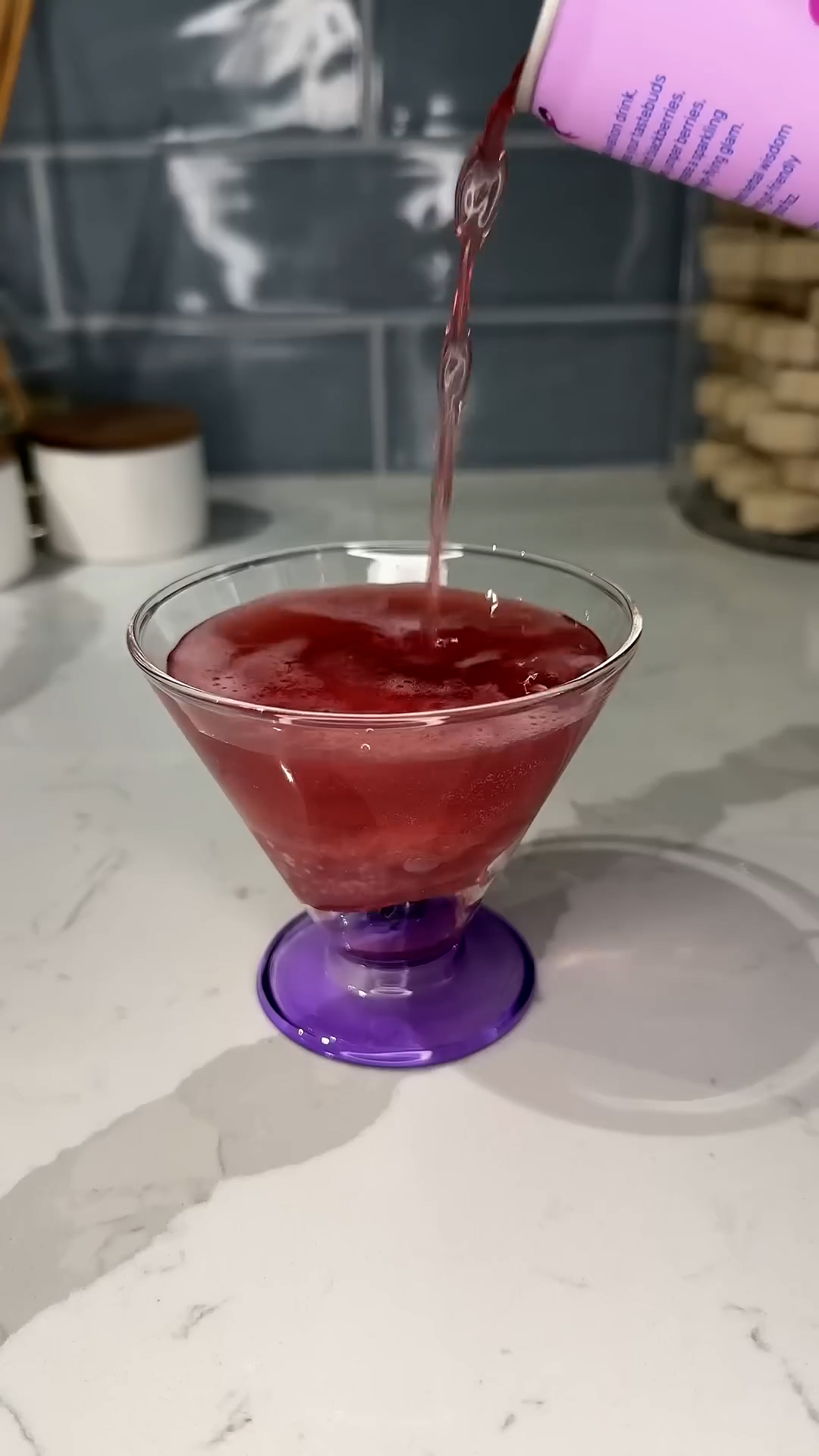 Smooth blackberry sorbet gets a splash of liquor for a frozen cocktail