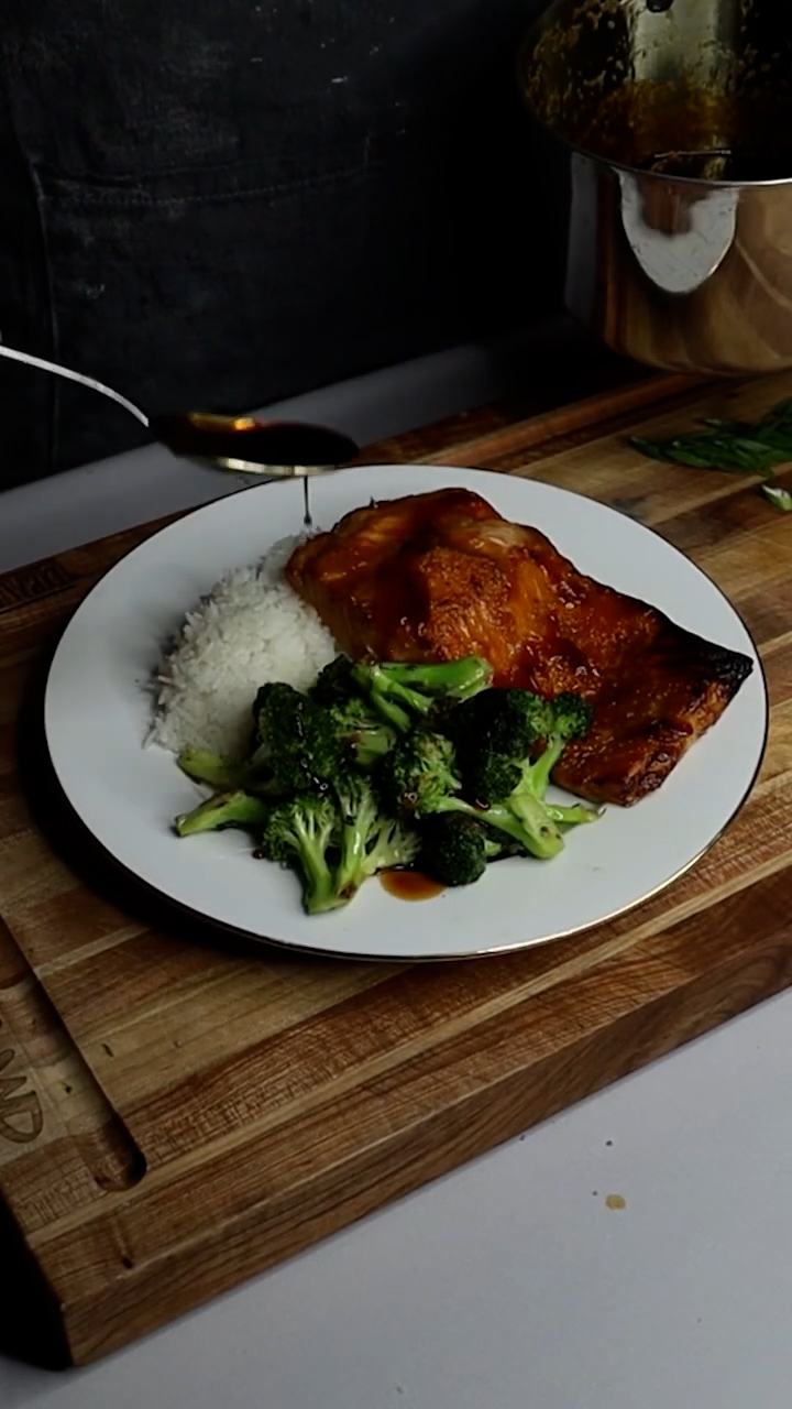 Sweet miso-glazed salmon