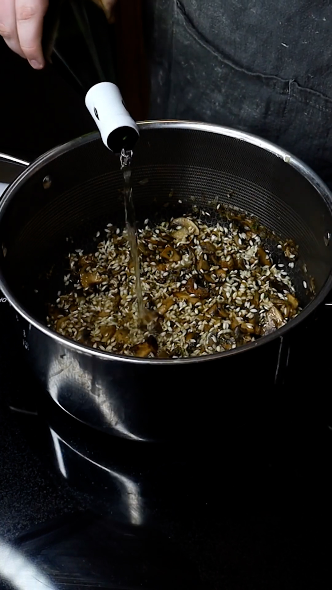 Creamy mushroom risotto dish