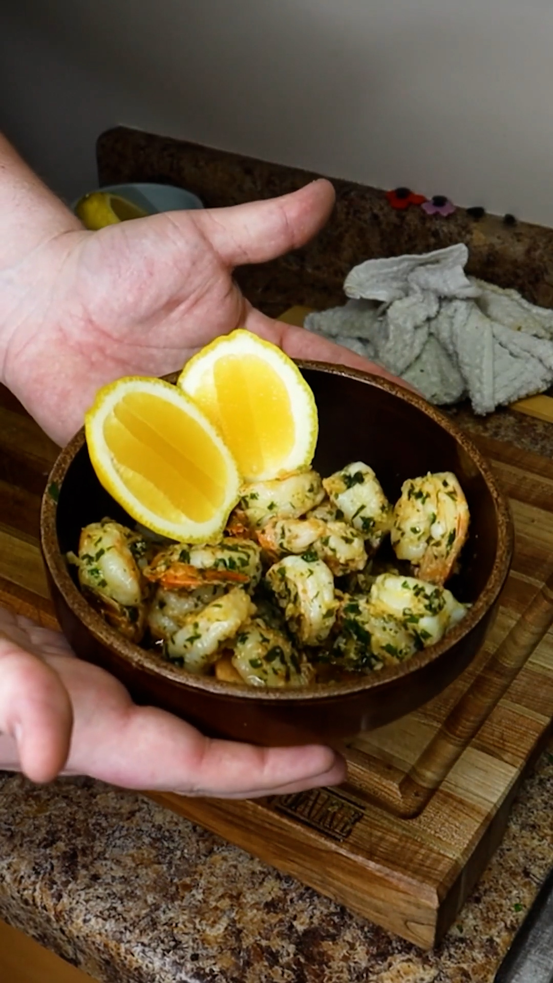 Buttery herb garlic shrimp