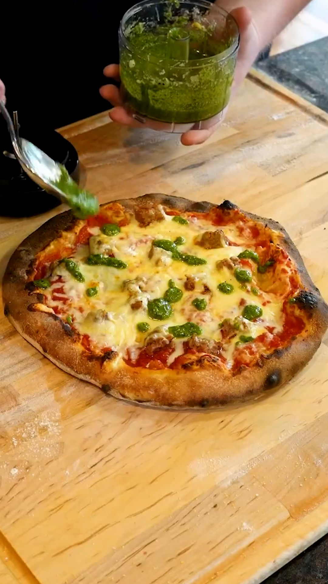 Wood-fired oven pizza finally made
