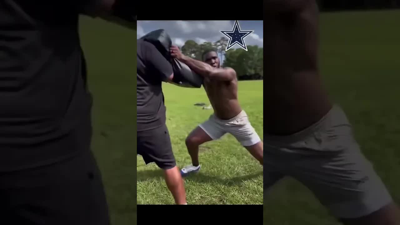 #Cowboys Shemar James working with a pass rush specialist away from the facility.