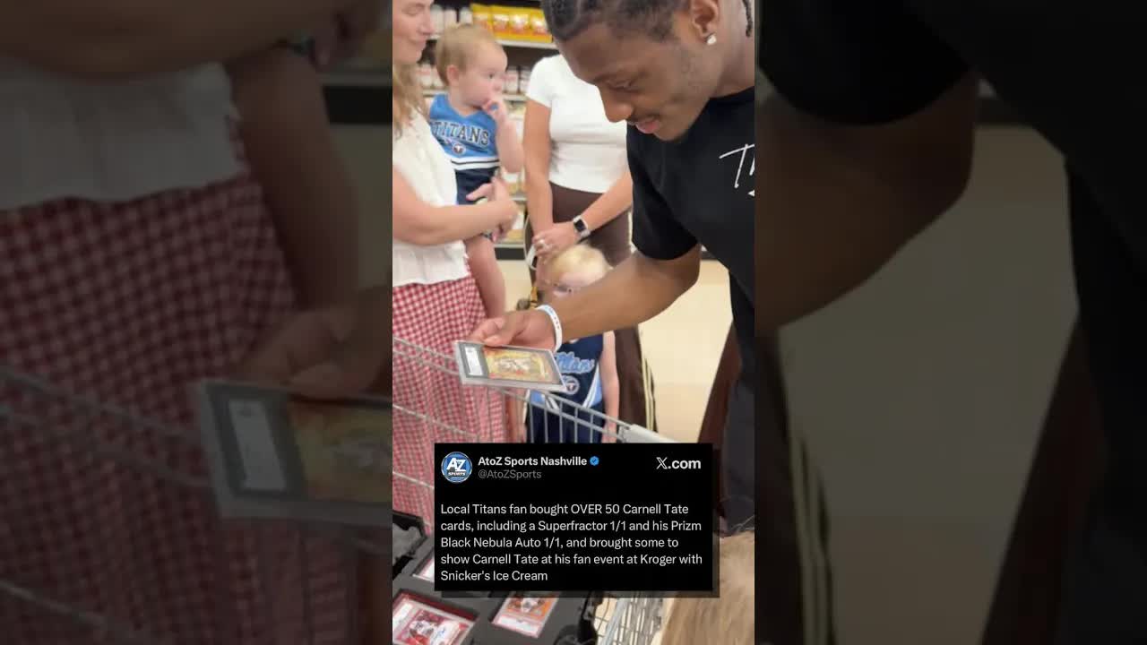 This one #titans fan has a MASSIVE Carnell Tate card collection 🤯