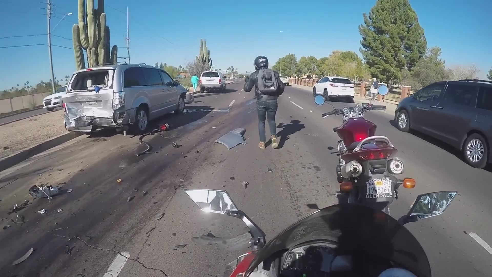 A wreck happened feet away from us and my cam caught it all