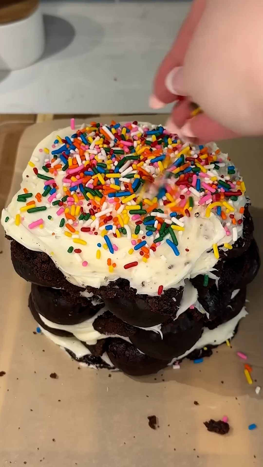 No-fuss birthday chocolate brownie donut cake you'll want on repeat