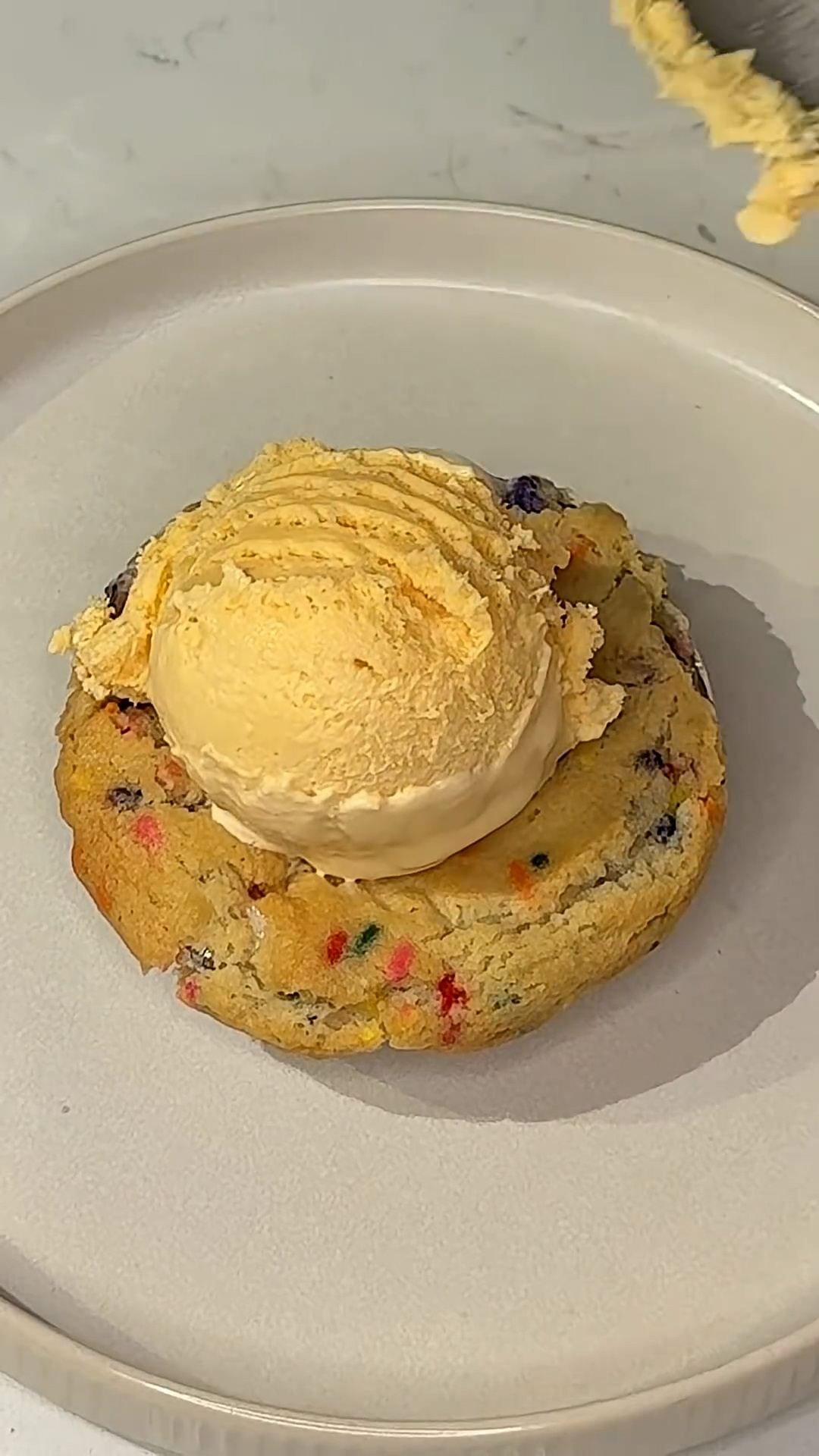 Easy mini birthday cake skillet cookie that always disappears fast
