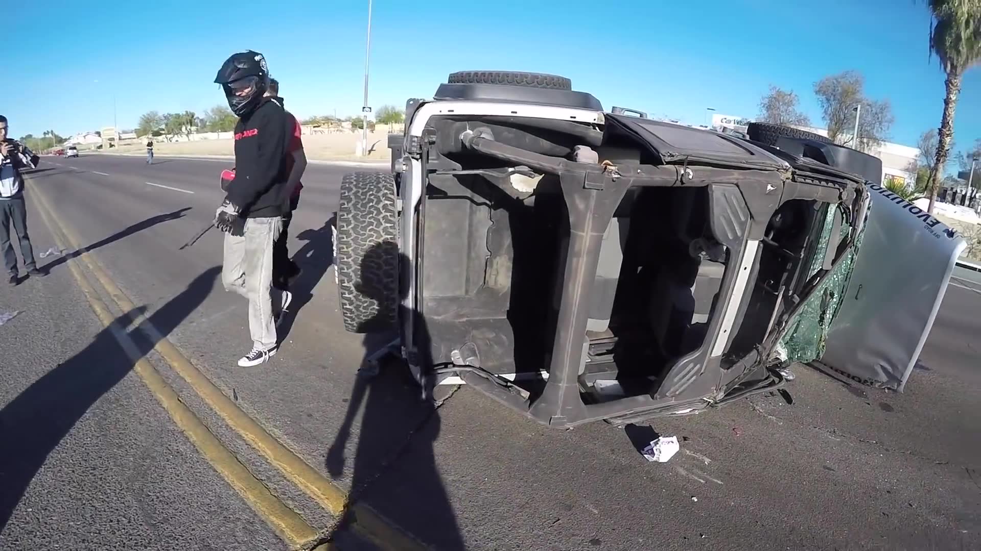 We watched this rollover happen feet from our bikes