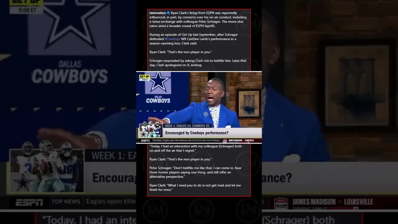 Ryan Clark vs Peter Schrager HEATED Exchange #espn #nfl #drama