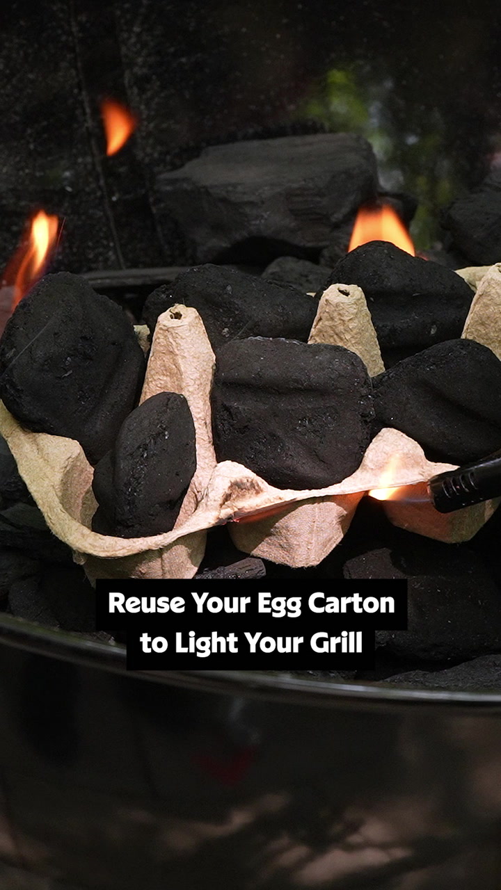 Reuse Your Egg Carton to Light Your Grill