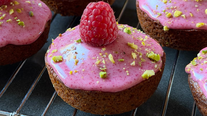 How to Make Pistachio Financiers with Raspberry Glaze