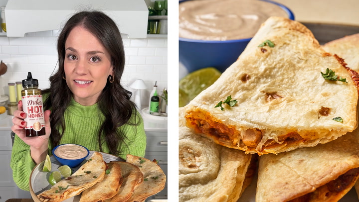 Hot Honey Crispy Chicken Sheetpan Quesadillas Recipe