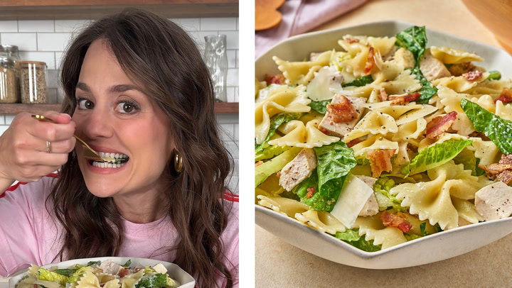 How to Make 3-Ingredient Chicken Caesar Pasta Salad