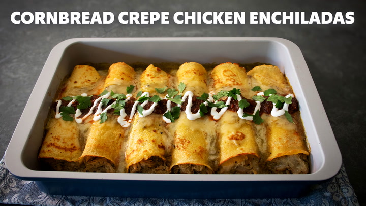 How to Make Cornbread Crepe Chicken Enchiladas
