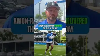 Jared Goff and Amon-Ra St. Brown connected for the play of the day at #DetroitLions camp #NFLNews