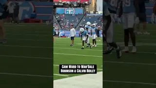 The warmups continue. #tennesseetitans #trainingcamp #camward #calvinridley #nfl