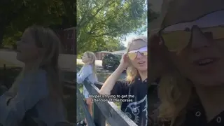 She almost hopped the fence! 🤣😂 #horses #horse #shorts