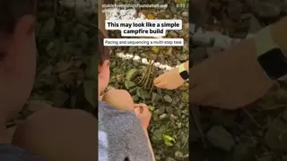 Our friend had never built a real campfire before this session.
