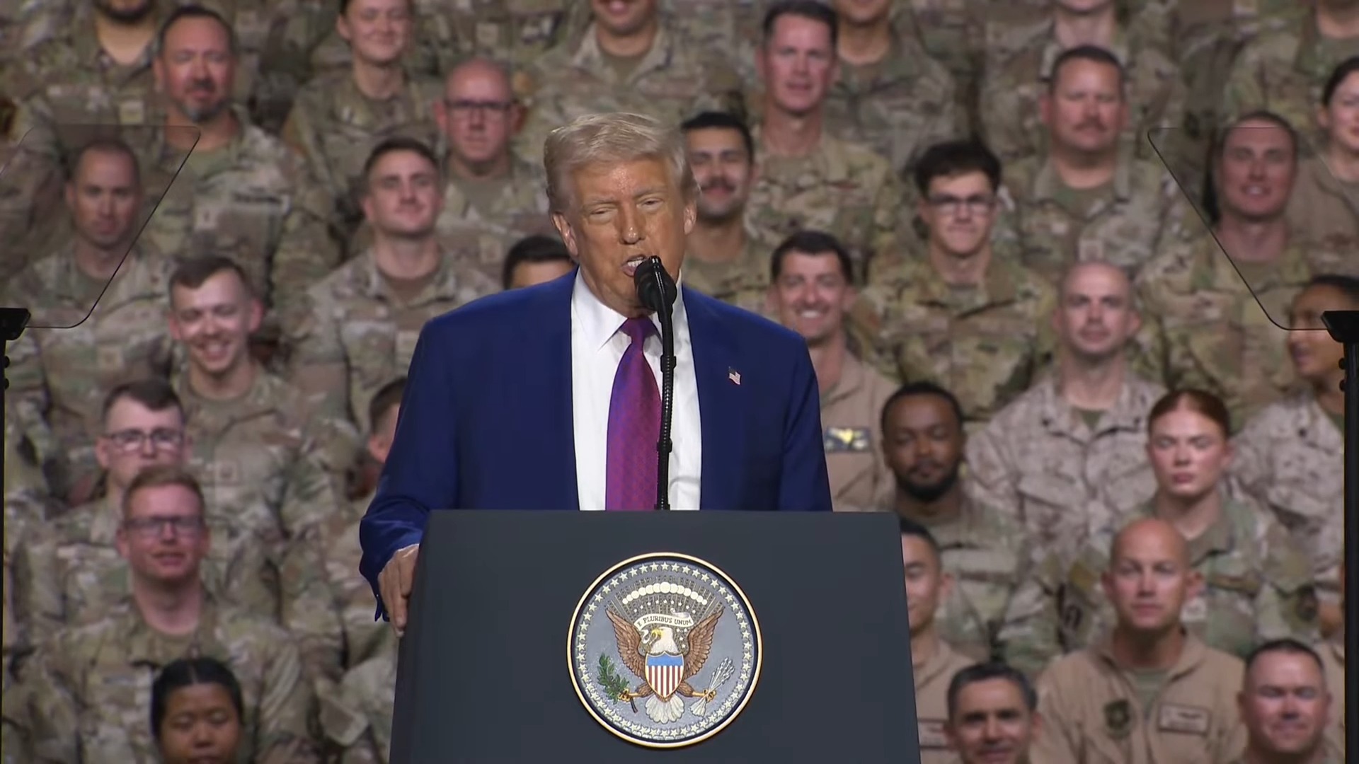 Remarks to Troops: Trump: "we were way behind Russia and China, and now we're way, way ahead of everybody"