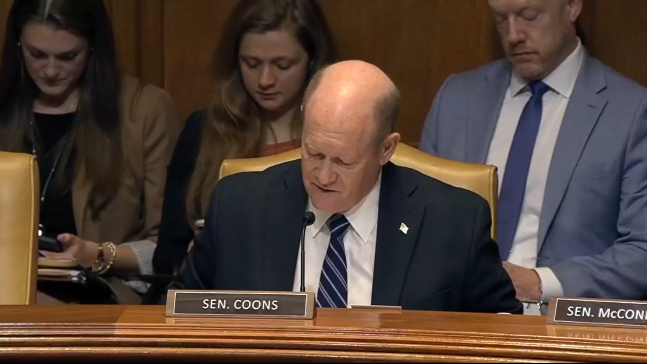 Senate Appropriations - Sen. Coons (D-DE): "We are falling behind, thanks to some poor choices"