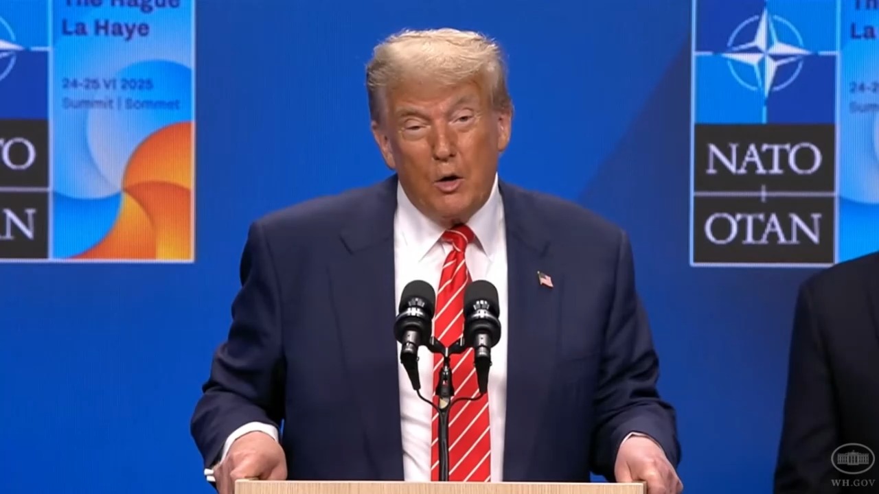 NATO Press Conference - Pres. Trump on Putin's offer to help with Iran: "No, no you help me get a settlement with you, with Russia"