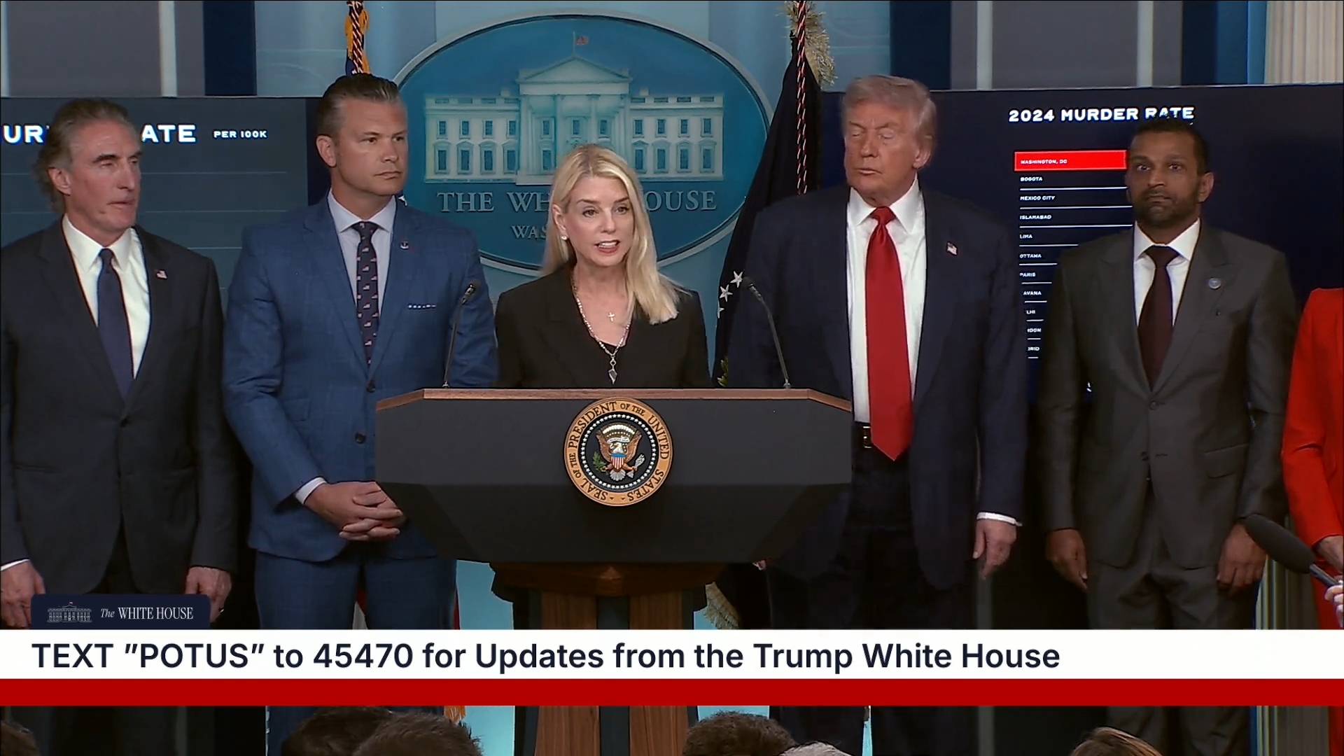 White House - AG Pam Bondi: "Crime in DC is ending and ending today"