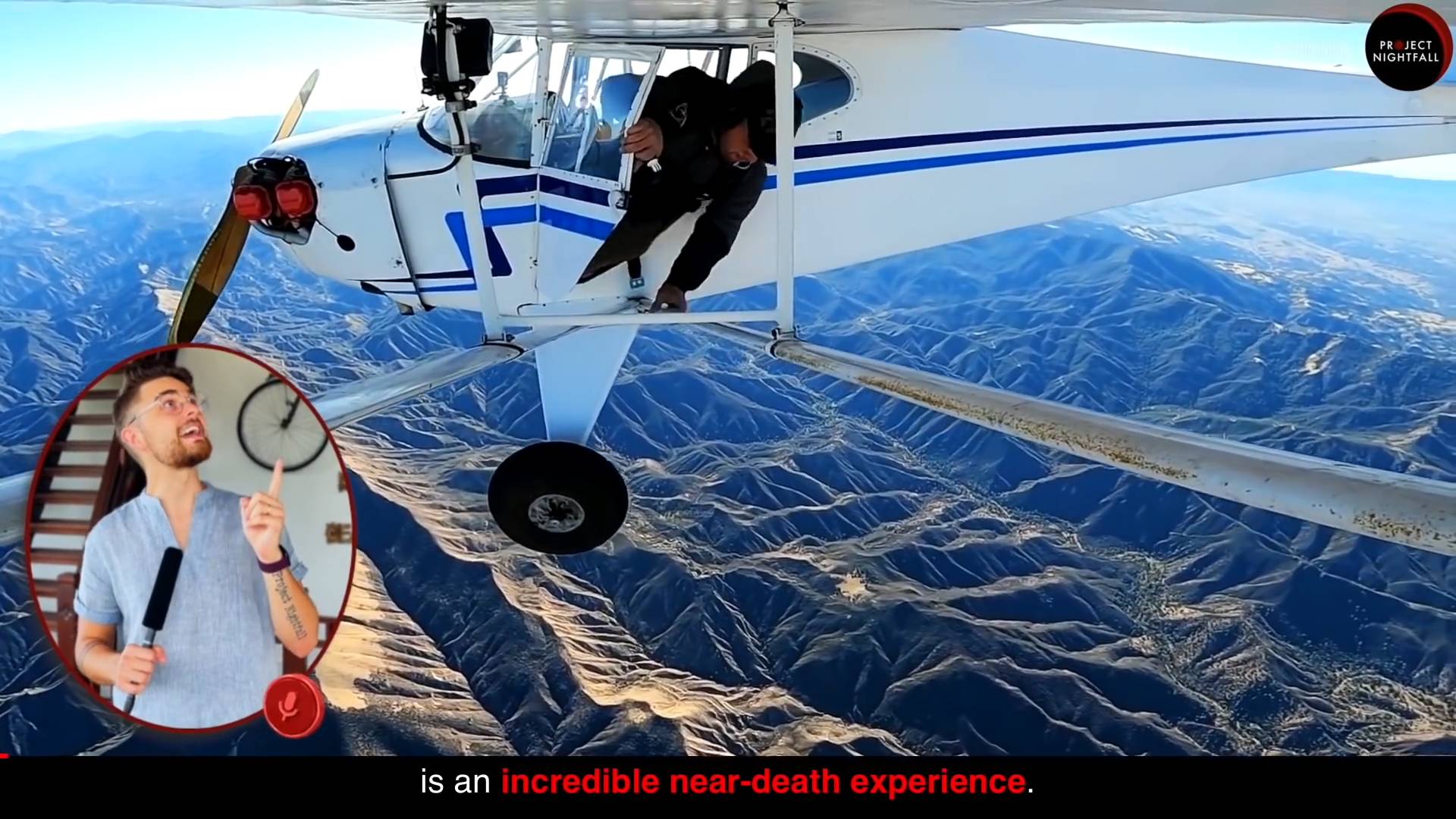 He tries to fake a plane crash
