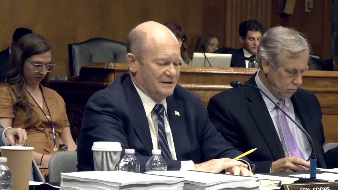Senate Appropriations - Sen. Coons (D-DE) on difficulties with the defense budget: "We've had to deal with a Defense Secretary more focused on fighting culture wars than deterring real ones"