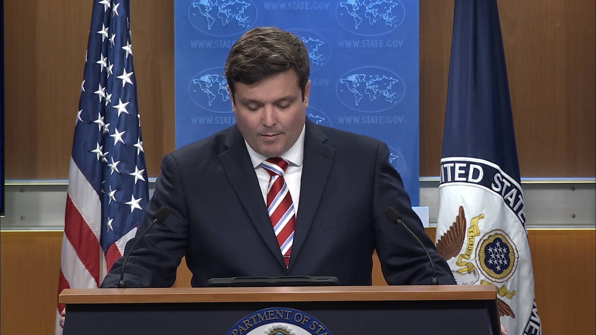 State Department - Spokesperson Pigott: “the United States is imposing sanctions that deny visas to PLO members and PA officials”