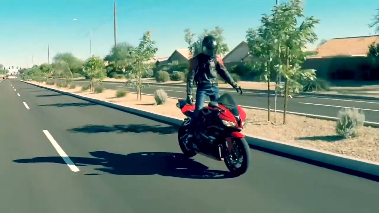 Handing out business cards on my motorcycle